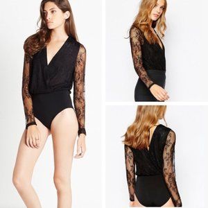 BCBGeneration Black Lace Bodysuit, Size M